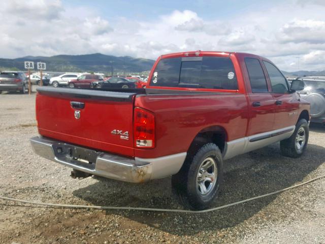 1D7HU18256S649881 - 2006 DODGE RAM 1500 S RED photo 4