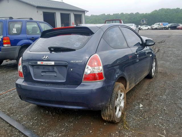 KMHCN36C69U125636 - 2009 HYUNDAI ACCENT SE BLUE photo 4