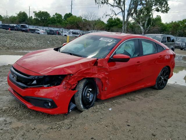 2HGFC2F87KH524319 - 2019 HONDA CIVIC SPOR RED photo 2