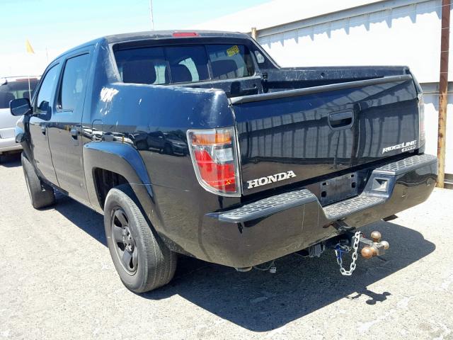 2HJYK16266H572749 - 2006 HONDA RIDGELINE BLACK photo 3