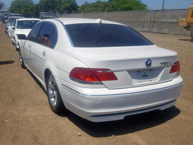 WBAHN83597DT68011 - 2007 BMW 750 WHITE photo 3