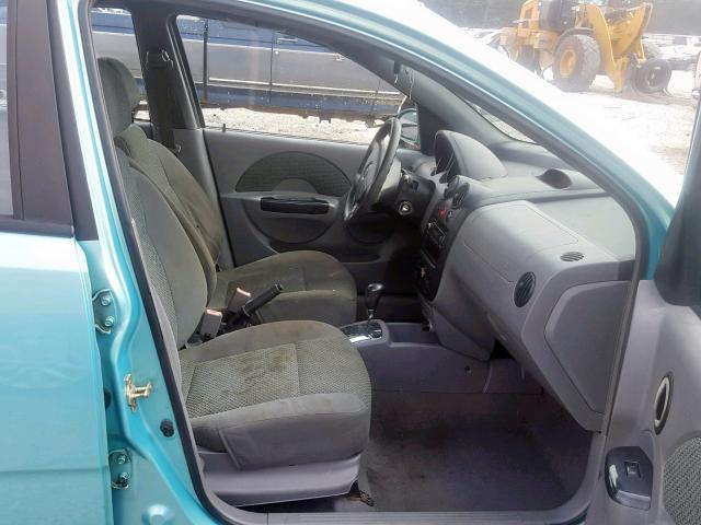 KL1TG52615B295278 - 2005 CHEVROLET AVEO LT GREEN photo 5