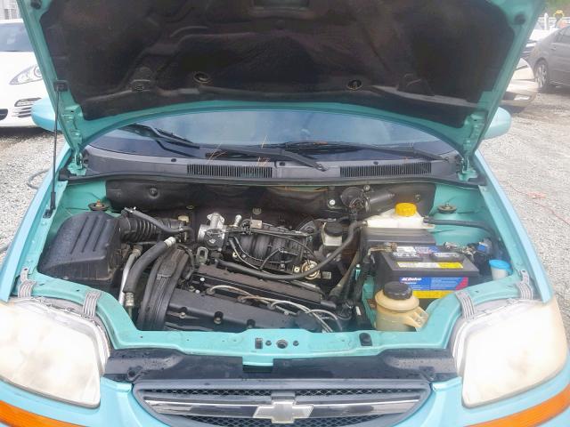 KL1TG52615B295278 - 2005 CHEVROLET AVEO LT GREEN photo 7