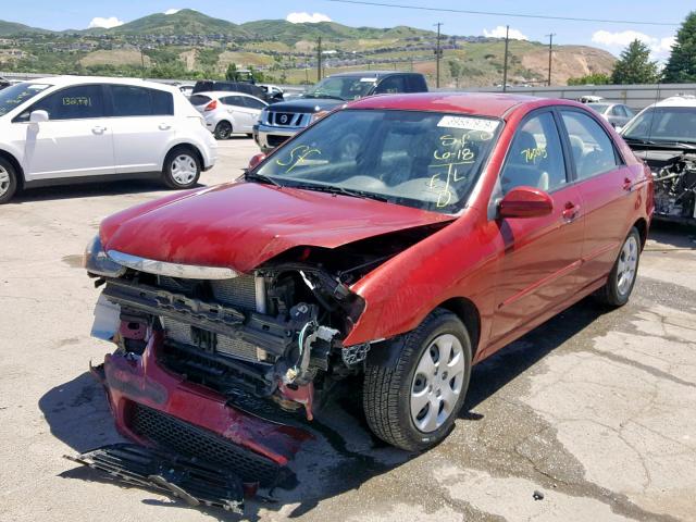 KNAFE221995619030 - 2009 KIA SPECTRA EX BURGUNDY photo 2