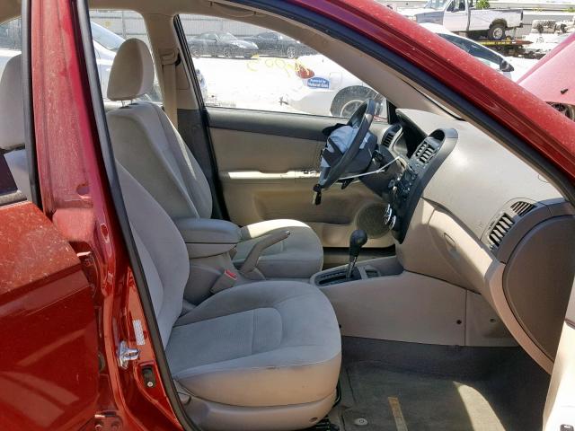 KNAFE221995619030 - 2009 KIA SPECTRA EX BURGUNDY photo 5