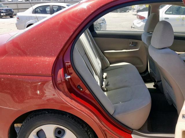 KNAFE221995619030 - 2009 KIA SPECTRA EX BURGUNDY photo 6