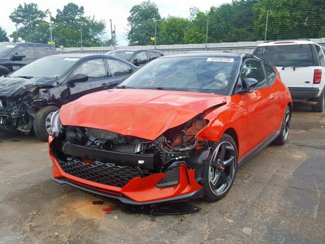 KMHTH6AB6KU004120 - 2019 HYUNDAI VELOSTER T ORANGE photo 2