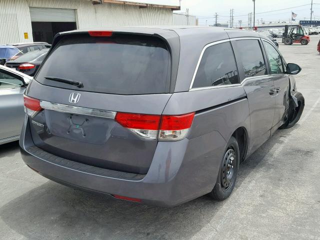 5FNRL5H22GB161768 - 2016 HONDA ODYSSEY LX GRAY photo 4