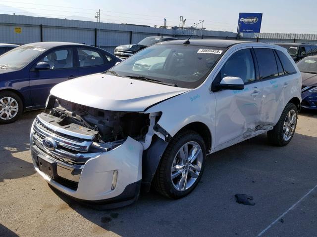 2FMDK3JC5DBA60605 - 2013 FORD EDGE SEL WHITE photo 2