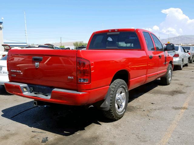 3D7KR28C25G727853 - 2005 DODGE RAM 2500 S წითელი ფოტო 4