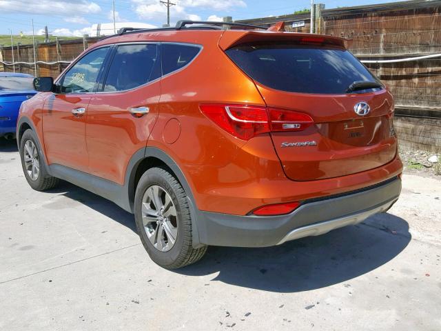 5XYZUDLB0FG235873 - 2015 HYUNDAI SANTA FE S ORANGE photo 3