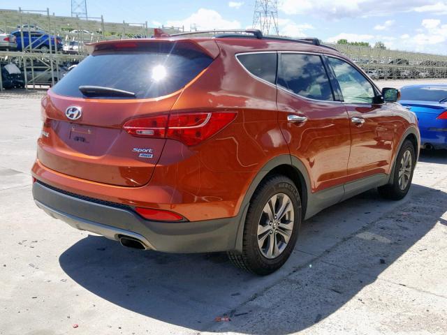 5XYZUDLB0FG235873 - 2015 HYUNDAI SANTA FE S ORANGE photo 4