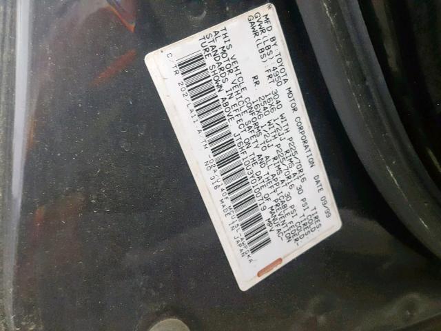 JT6HF10U3Y0100719 - 2000 LEXUS RX 300 BLACK photo 10