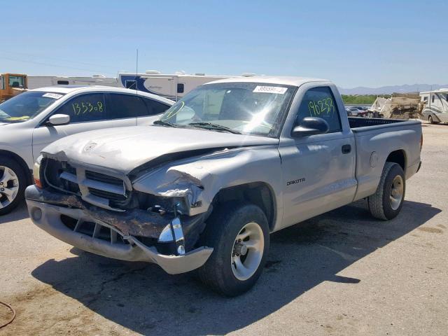 1B7FL26X1VS228845 - 1997 DODGE DAKOTA SILVER photo 2