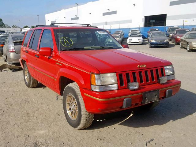 1J4GZ78S5PC599385 - 1993 JEEP GRAND CHER RED photo 1