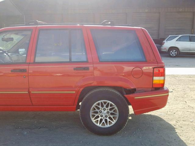 1J4GZ78S5PC599385 - 1993 JEEP GRAND CHER RED photo 9