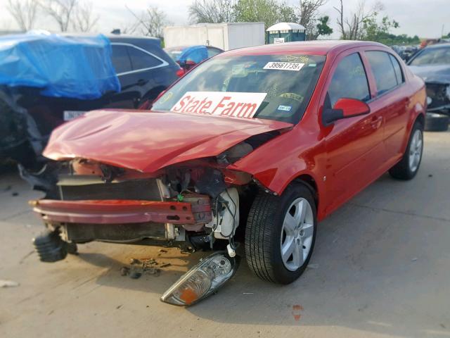 1G1AL58F987147401 - 2008 CHEVROLET COBALT LT RED photo 2