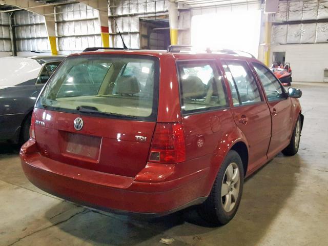 WVWSR61J34W138496 - 2004 VOLKSWAGEN JETTA GLS RED photo 4