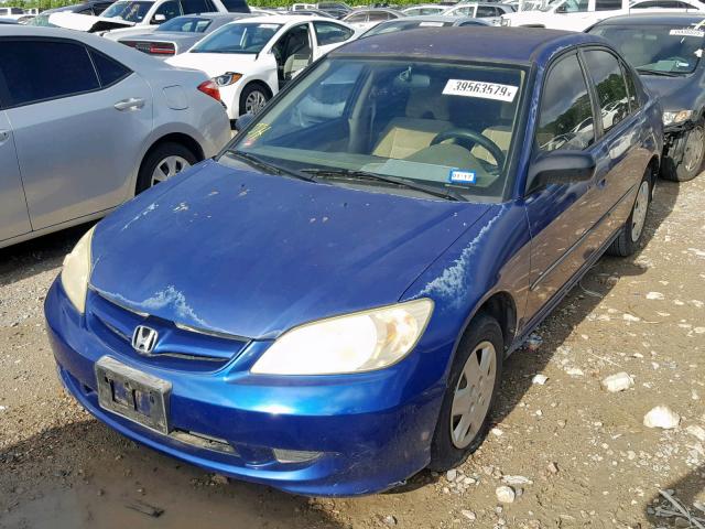 2HGES16384H570242 - 2004 HONDA CIVIC DX V BLUE photo 2