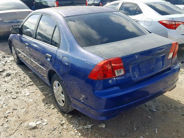 2HGES16384H570242 - 2004 HONDA CIVIC DX V BLUE photo 3