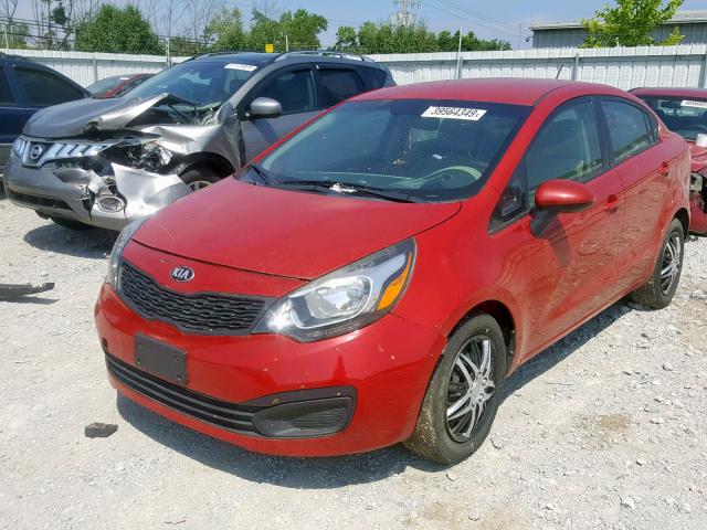 KNADM4A36D6284188 - 2013 KIA RIO LX RED photo 2