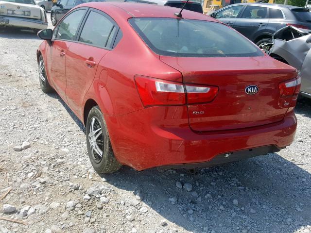 KNADM4A36D6284188 - 2013 KIA RIO LX RED photo 3