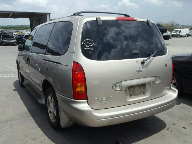 4N2XN11T6YD830529 - 2000 NISSAN QUEST SE TAN photo 3