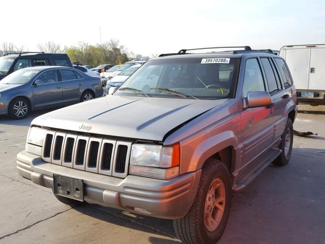 1J4GZ78Y8VC596191 - 1997 JEEP GRAND CHER GRAY photo 2