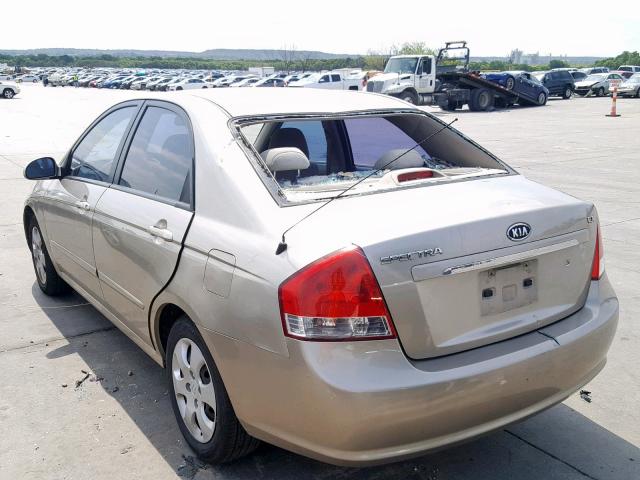 KNAFE121X85502582 - 2008 KIA SPECTRA EX BEIGE photo 3