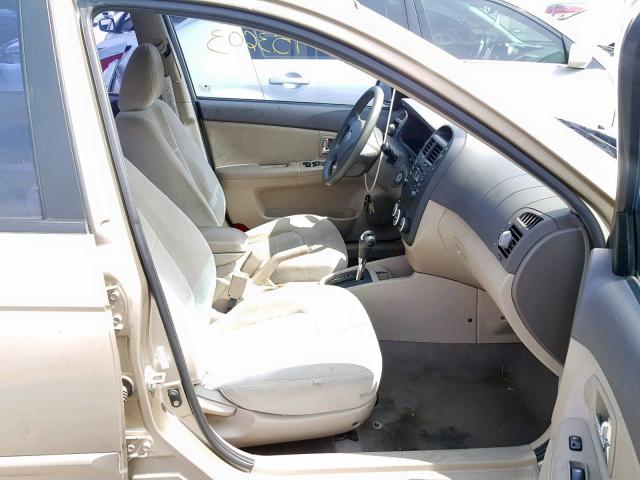 KNAFE121X85502582 - 2008 KIA SPECTRA EX BEIGE photo 5