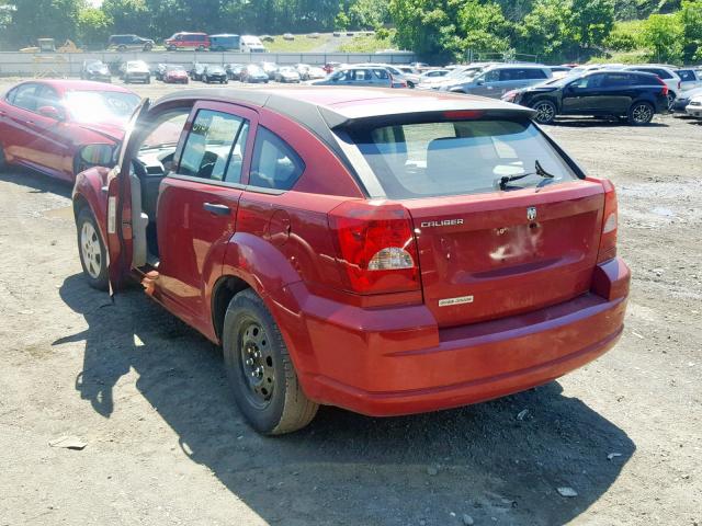 1B3HB28C27D300800 - 2007 DODGE CALIBER RED photo 3