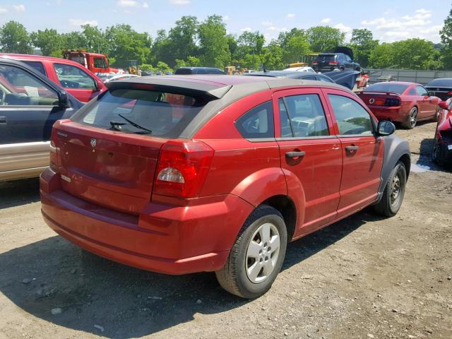 1B3HB28C27D300800 - 2007 DODGE CALIBER RED photo 4