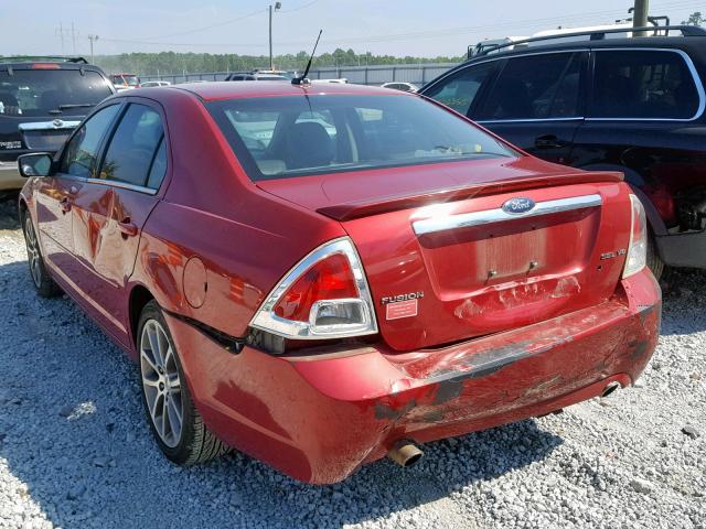 3FAHP08109R208121 - 2009 FORD FUSION SEL RED photo 3