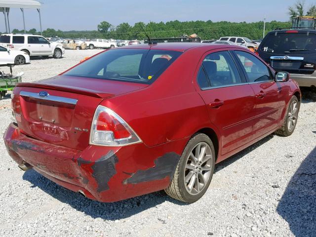 3FAHP08109R208121 - 2009 FORD FUSION SEL RED photo 4