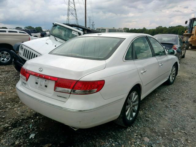 KMHFC4DF2AA461179 - 2010 HYUNDAI AZERA GLS WHITE photo 4