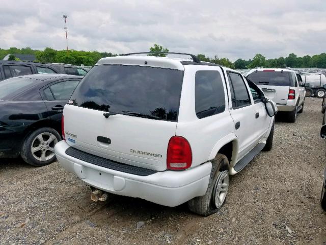 1B8HS48N52F162061 - 2002 DODGE DURANGO SL WHITE photo 4