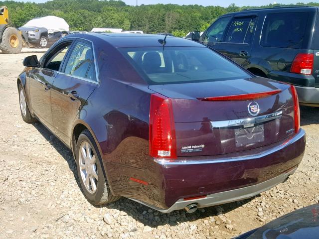 1G6DP57V680100730 - 2008 CADILLAC CTS HI FEA BURGUNDY photo 3