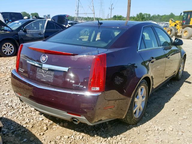 1G6DP57V680100730 - 2008 CADILLAC CTS HI FEA BURGUNDY photo 4