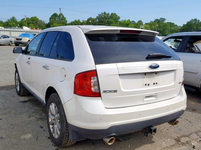 2FMDK3JC1BBB26645 - 2011 FORD EDGE SEL WHITE photo 3