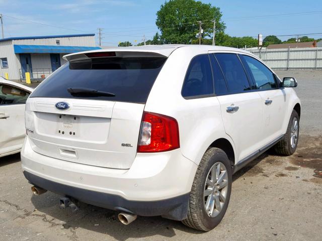 2FMDK3JC1BBB26645 - 2011 FORD EDGE SEL WHITE photo 4