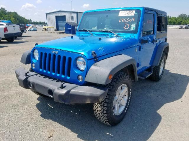 1C4AJWAG7FL645509 - 2015 JEEP WRANGLER S BLUE photo 2