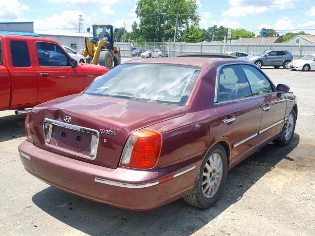 KMHFU45E15A382174 - 2005 HYUNDAI XG 350 MAROON photo 4