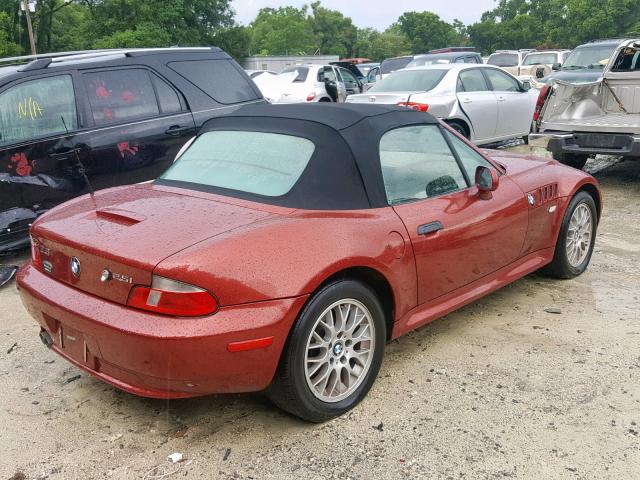 4USCN33452LM06415 - 2002 BMW Z3 2.5 RED photo 4