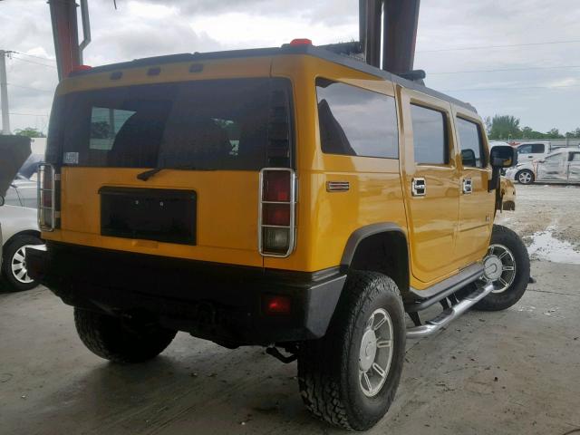 5GRGN23UX5H100589 - 2005 HUMMER H2 YELLOW photo 4