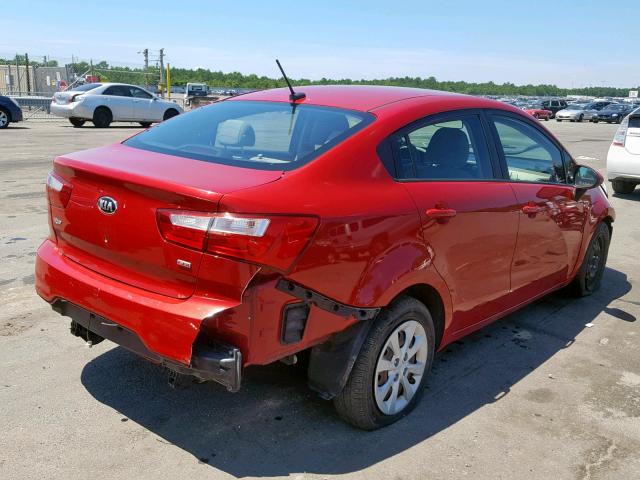 KNADM4A32F6509533 - 2015 KIA RIO LX RED photo 4