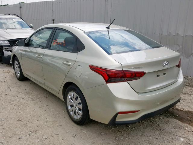 3KPC24A35JE009891 - 2018 HYUNDAI ACCENT SE TAN photo 3