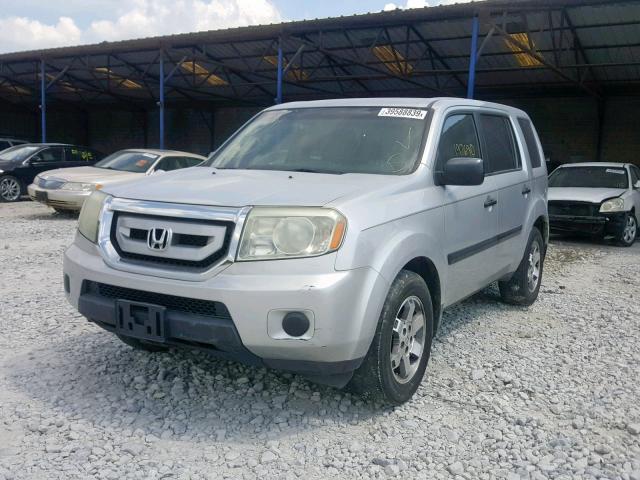 5FNYF3H20AB007378 - 2010 HONDA PILOT LX SILVER photo 2