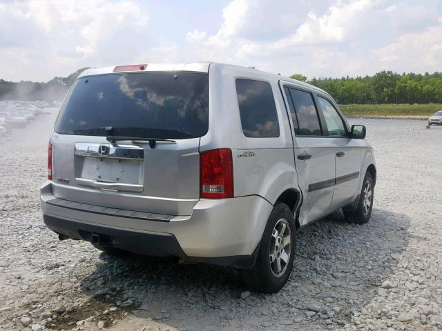 5FNYF3H20AB007378 - 2010 HONDA PILOT LX SILVER photo 4