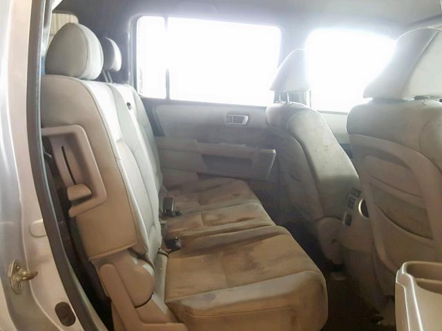 5FNYF3H20AB007378 - 2010 HONDA PILOT LX SILVER photo 6