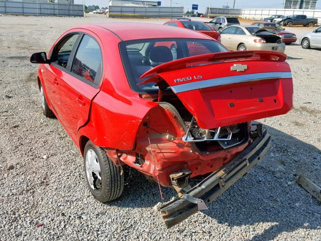 KL1TD56667B117467 - 2007 CHEVROLET AVEO BASE Qırmızı foto 3